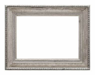 Beyaz bir arka plan üzerinde başyapıtlarından için gümüş çerçeve