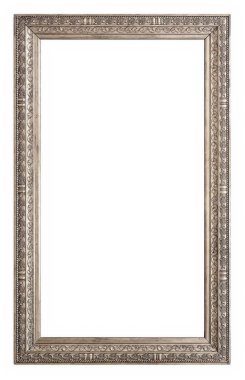 Beyaz bir arka plan üzerinde başyapıtlarından için gümüş çerçeve