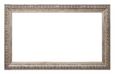 Beyaz bir arka plan üzerinde başyapıtlarından için gümüş çerçeve