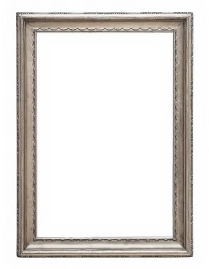 Beyaz bir arka plan üzerinde başyapıtlarından için gümüş çerçeve