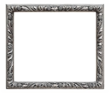 Beyaz bir arka plan üzerinde başyapıtlarından için gümüş çerçeve