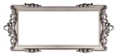 Beyaz bir arka plan üzerinde başyapıtlarından için gümüş çerçeve