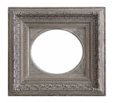 Beyaz bir arka plan üzerinde başyapıtlarından için gümüş çerçeve