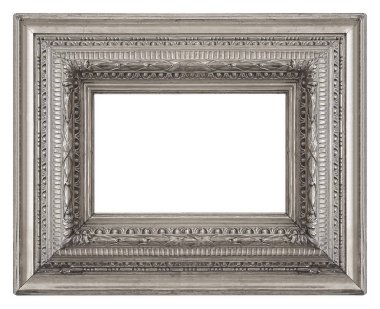 Beyaz bir arka plan üzerinde başyapıtlarından için gümüş çerçeve