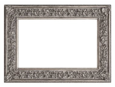 Beyaz bir arka plan üzerinde başyapıtlarından için gümüş çerçeve
