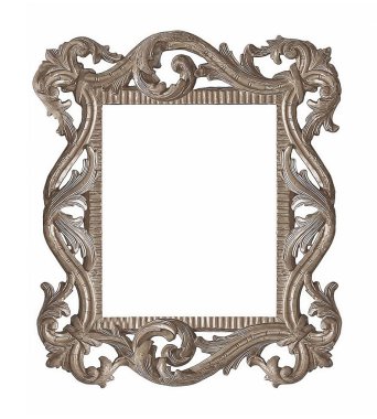 Beyaz bir arka plan üzerinde başyapıtlarından için gümüş çerçeve