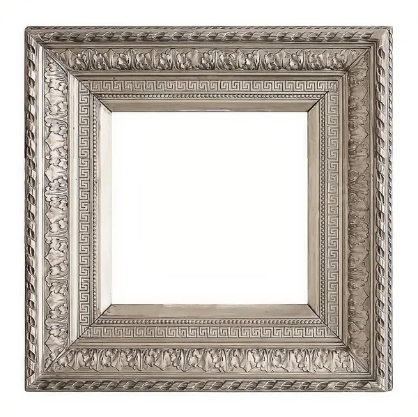 Zilveren frame voor meesterwerken op een witte achtergrond — Stockfoto