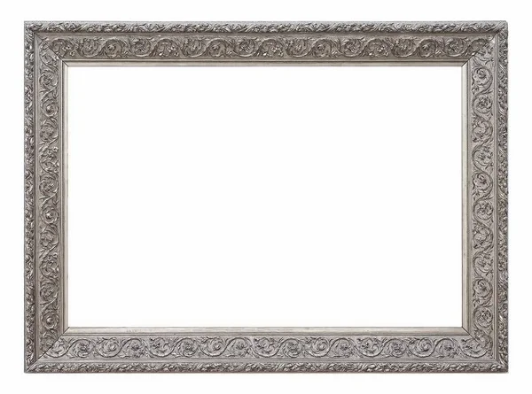 Zilveren frame voor meesterwerken op een witte achtergrond — Stockfoto