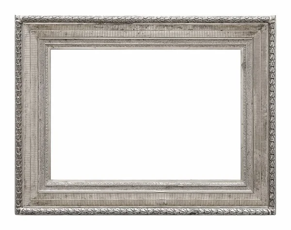 白い背景の上の傑作のシルバー フレーム — ストック写真