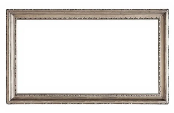 Silver frame for masterpieces on a white background — Stock Photo, Image