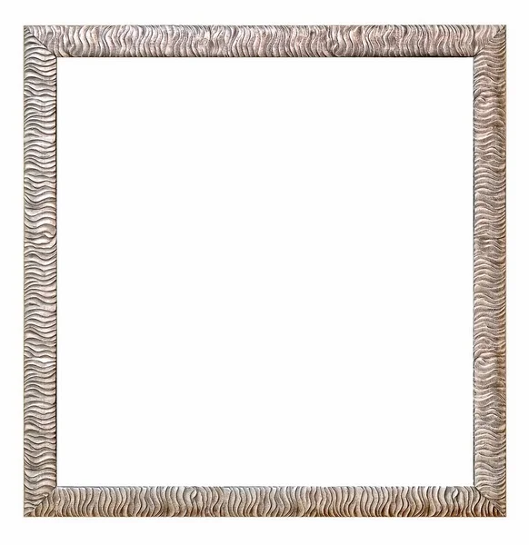 Серебряная рамка для шедевров на белом фоне — стоковое фото