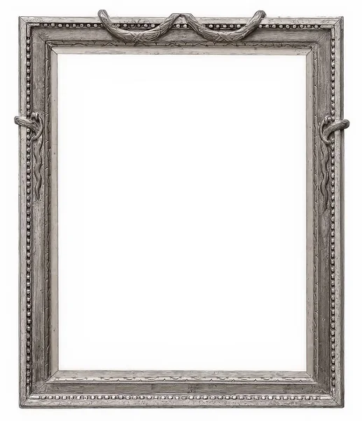Silver frame for masterpieces on a white background — Stock Photo, Image