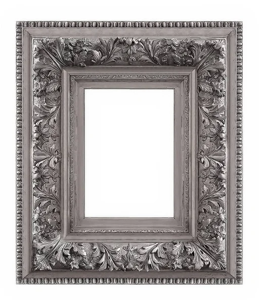 Beyaz bir arka plan üzerinde başyapıtlarından için gümüş çerçeve