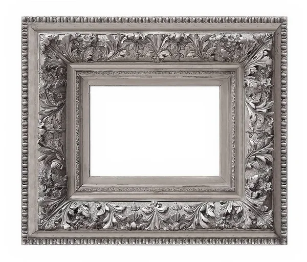 Beyaz bir arka plan üzerinde başyapıtlarından için gümüş çerçeve