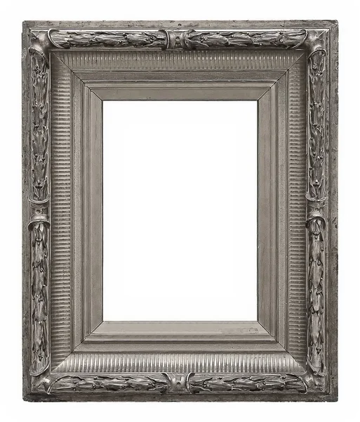 Silver frame for masterpieces on a white background — Stock Photo, Image