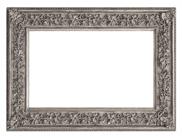 Beyaz bir arka plan üzerinde başyapıtlarından için gümüş çerçeve