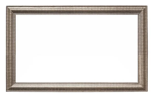 Srebrna ramka dla arcydzieła na białym tle — Zdjęcie stockowe