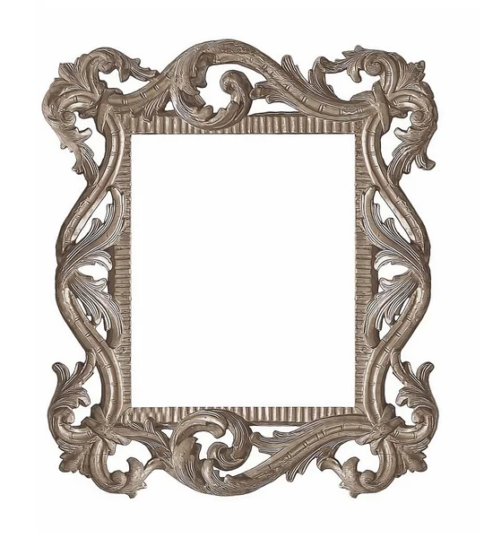 Beyaz bir arka plan üzerinde başyapıtlarından için gümüş çerçeve