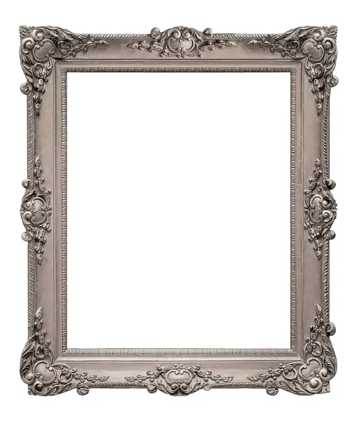 Zilveren frame voor meesterwerken op een witte achtergrond — Stockfoto