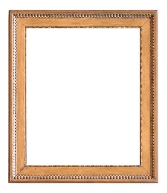 Beyaz bir arka plan üzerinde başyapıtlarından için ahşap çerçeve