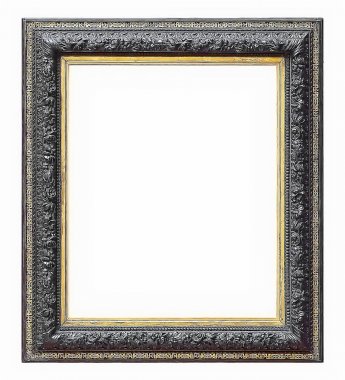 Beyaz bir arka plan üzerinde başyapıtlarından için ahşap çerçeve