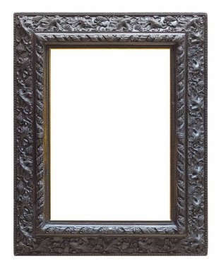 Beyaz bir arka plan üzerinde başyapıtlarından için ahşap çerçeve