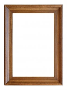 Beyaz bir arka plan üzerinde başyapıtlarından için ahşap çerçeve