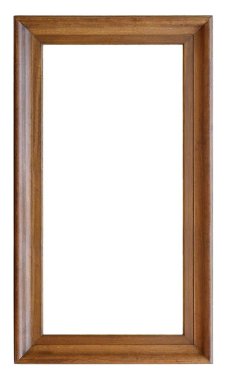 Beyaz bir arka plan üzerinde başyapıtlarından için ahşap çerçeve