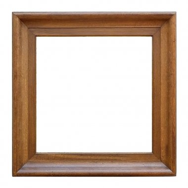 Beyaz bir arka plan üzerinde başyapıtlarından için ahşap çerçeve