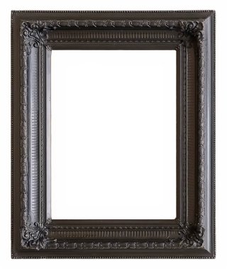 Beyaz bir arka plan üzerinde başyapıtlarından için ahşap çerçeve