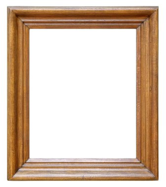 Beyaz bir arka plan üzerinde başyapıtlarından için ahşap çerçeve