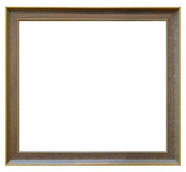 Beyaz bir arka plan üzerinde başyapıtlarından için ahşap çerçeve