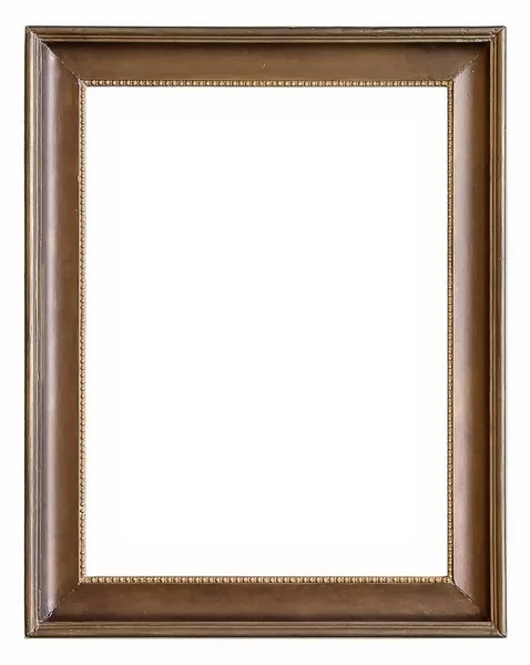 Деревянная рамка для шедевров на белом фоне — стоковое фото