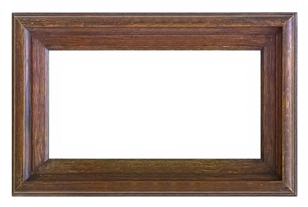 Drewniana rama dla arcydzieła na białym tle — Zdjęcie stockowe