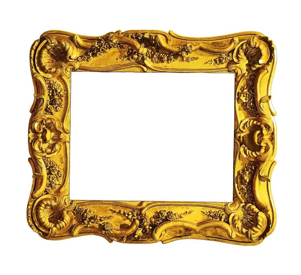 Golden frame for paintings, mirrors or photos — Stock Photo, Image