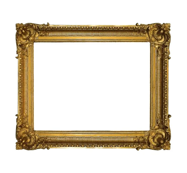 Золота рамка для картин, дзеркал або фотографій — стокове фото