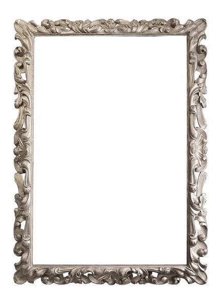 Серебряная рамка для картин, зеркал или фотографий — стоковое фото