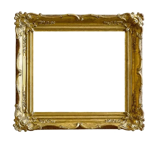 Golden frame for paintings, mirrors or photos — Stock Photo, Image