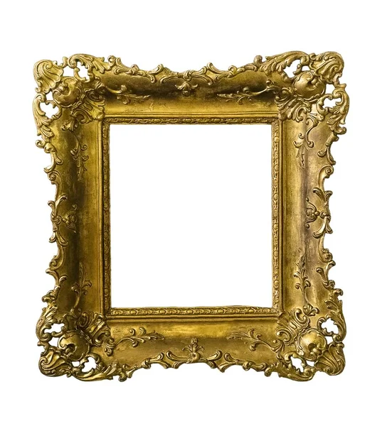 Golden frame for paintings, mirrors or photos — Stock Photo, Image