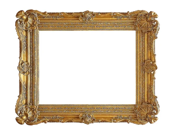 Golden frame for paintings, mirrors or photos — Stock Photo, Image