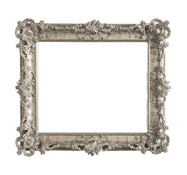 Серебряная рамка для картин, зеркал или фотографий — стоковое фото