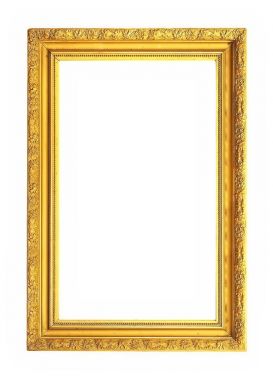 Bir resim için yaldızlı ahşap çerçeve