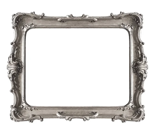 Срібна рамка для картин, дзеркал або фотографій — стокове фото