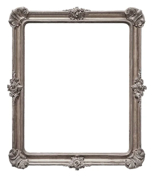 Stříbrný rám pro obrazy, zrcadla nebo fotografie — Stock fotografie