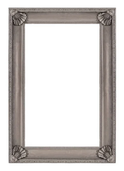 Stříbrný rám pro obrazy, zrcadla nebo fotografie — Stock fotografie