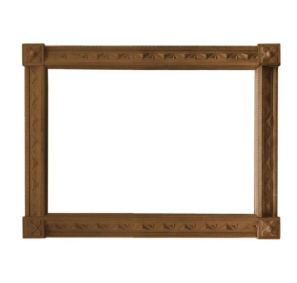 Dřevěný rám pro obrazy, zrcadla nebo fotografie — Stock fotografie