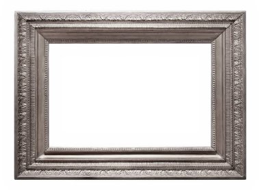 Gümüş çerçeve resimleri, ayna veya beyaz arka plan üzerinde izole fotoğraflar için