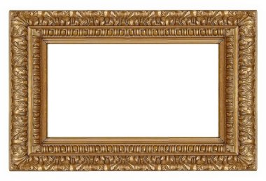 Altın (altın) çerçeve resimleri, ayna veya beyaz arka plan üzerinde izole fotoğraflar için