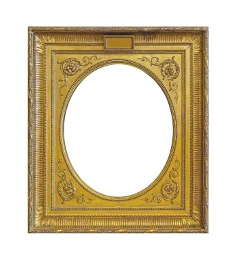 Altın (altın) çerçeve resimleri, ayna veya beyaz arka plan üzerinde izole fotoğraflar için
