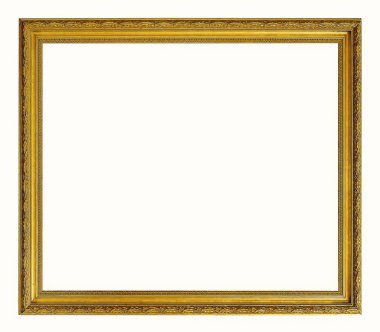 Altın (altın) çerçeve resimleri, ayna veya beyaz arka plan üzerinde izole fotoğraflar için
